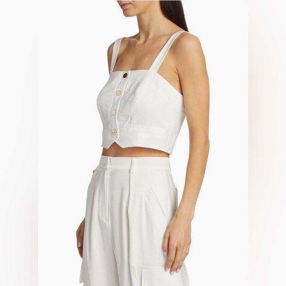 Ramy Brook Gabi Button-Front Crop Top - Picture 4 of 5